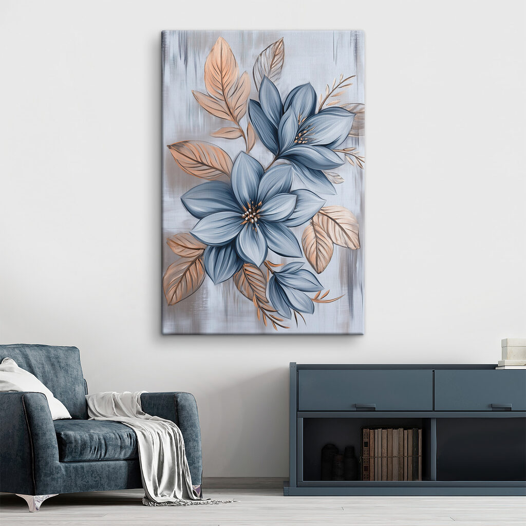 Painting of flowers and leaves