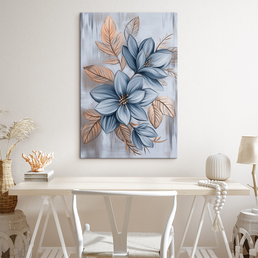 Painting of flowers and leaves