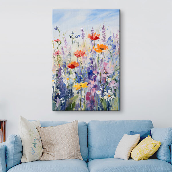 Gemälde von Blumen auf einem Feld Gemälde von Blumen auf einem Feld