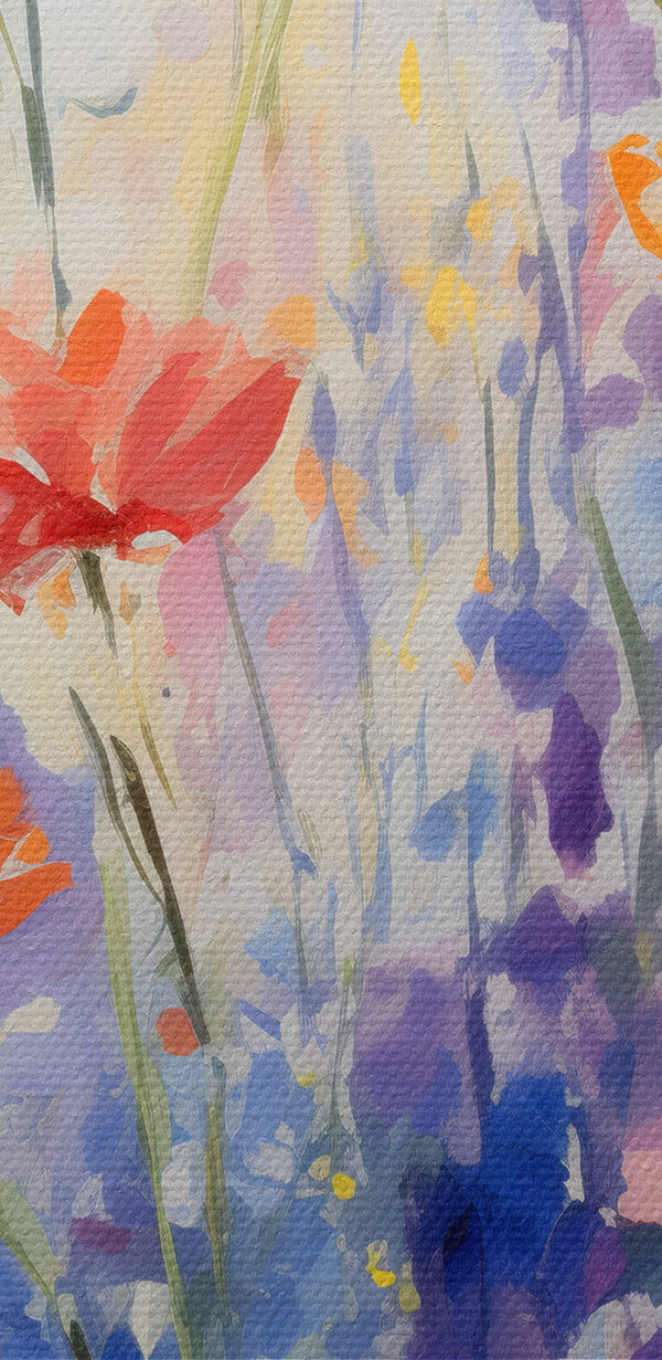 Gemälde von Blumen auf einem Feld Gemälde von Blumen auf einem Feld