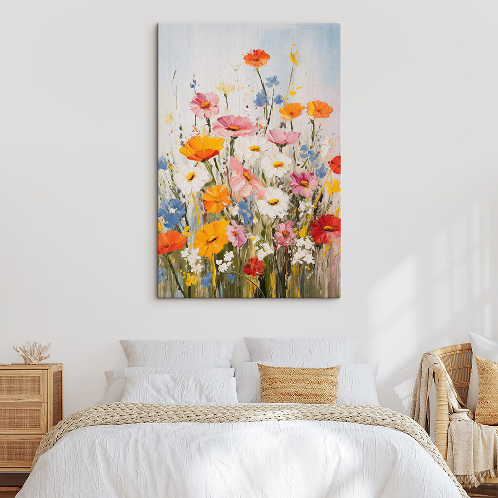 Painting of flowers on a wall