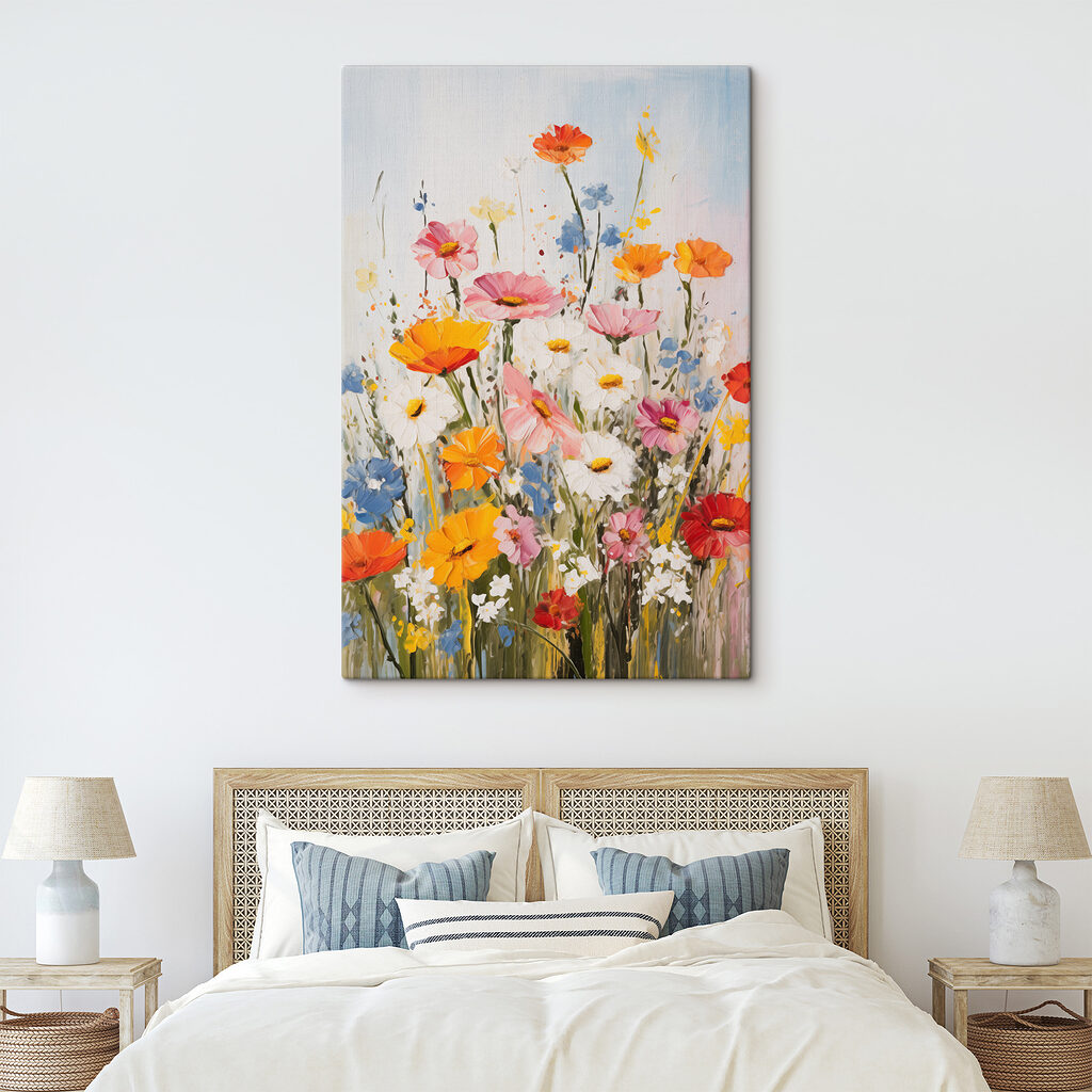 Painting of flowers on a wall