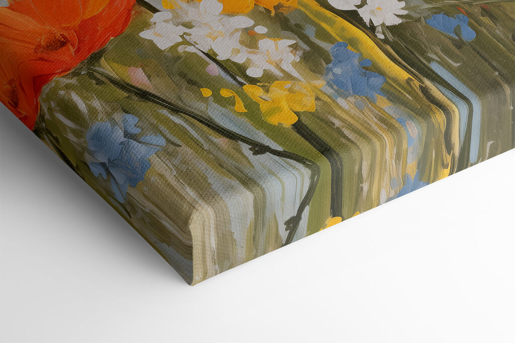 Painting of flowers on a wall