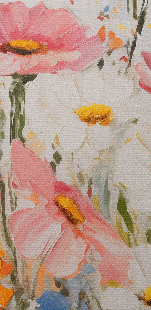 Painting of flowers on a wall