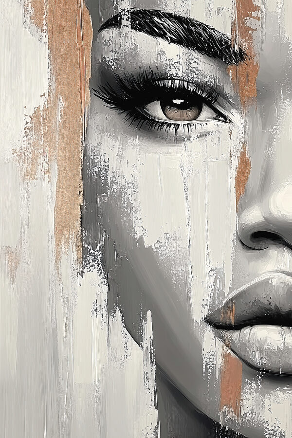 Woman's face with a paint stain Woman's face with a paint stain