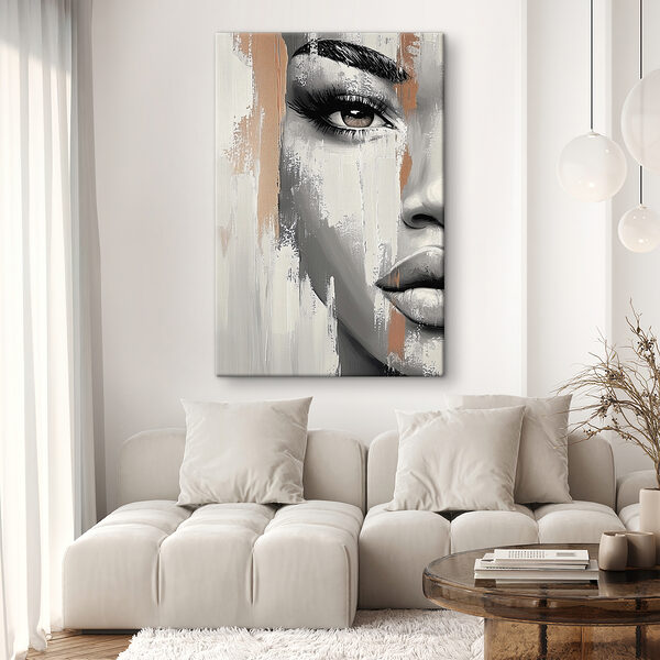 Woman's face with a paint stain Woman's face with a paint stain