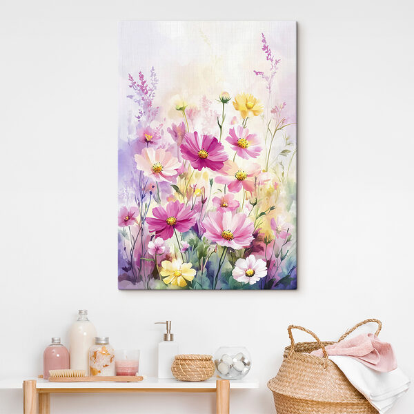Gemälde von Blumen auf einem Feld Gemälde von Blumen auf einem Feld