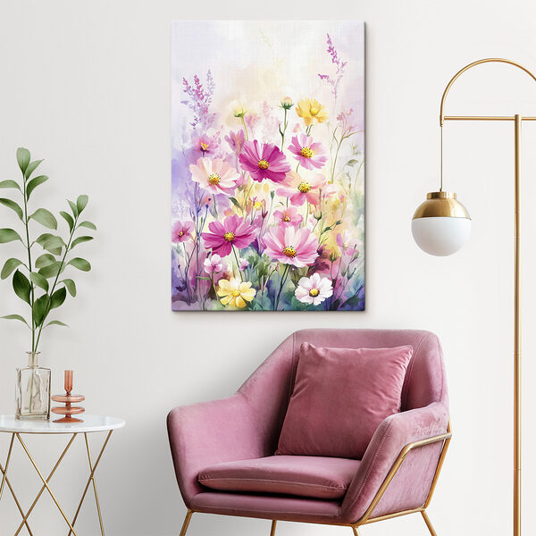 Gemälde von Blumen auf einem Feld Gemälde von Blumen auf einem Feld