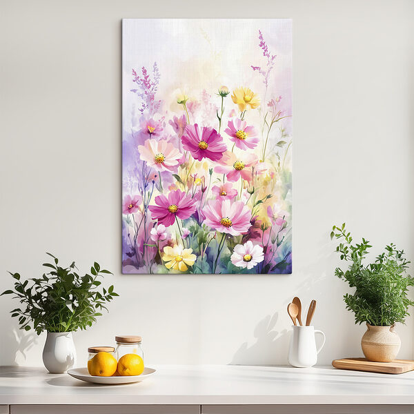 Gemälde von Blumen auf einem Feld Gemälde von Blumen auf einem Feld