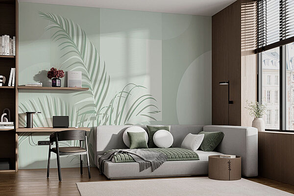 Elegante Palmenblätter mit sanften Tönen. Elegante Palmenblätter mit sanften Tönen.