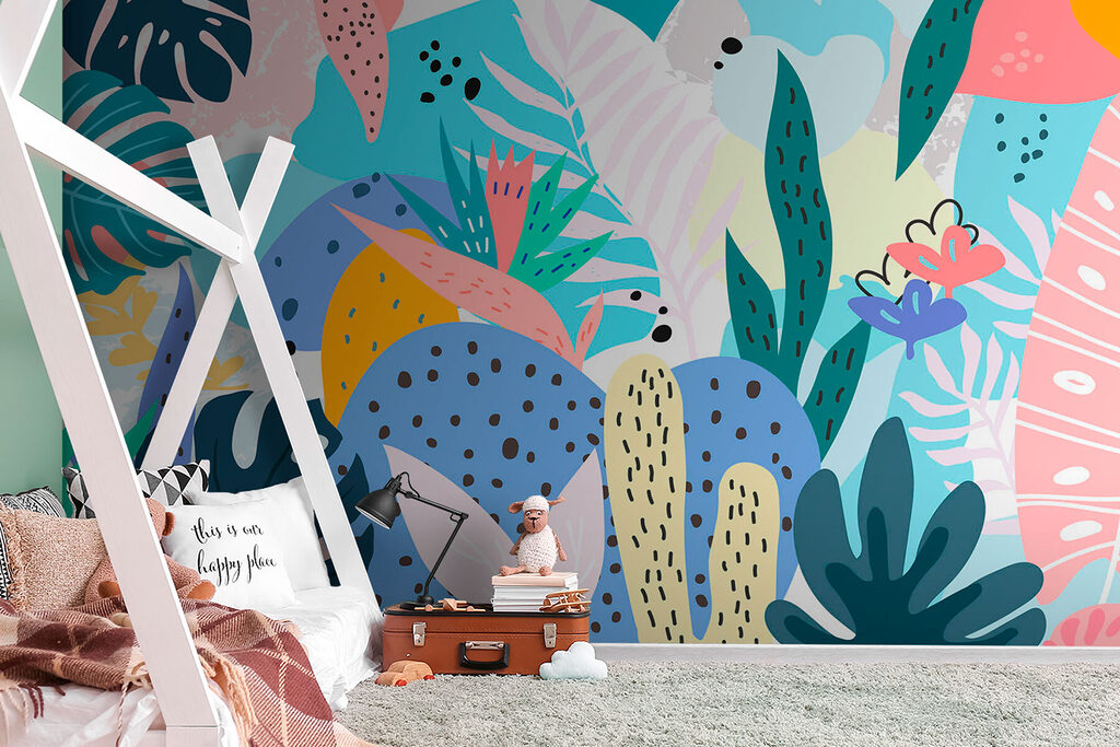 Colorful floral pattern with different colors