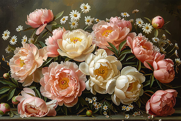 Blumenstrauß aus rosa und weißen Blumen Blumenstrauß aus rosa und weißen Blumen