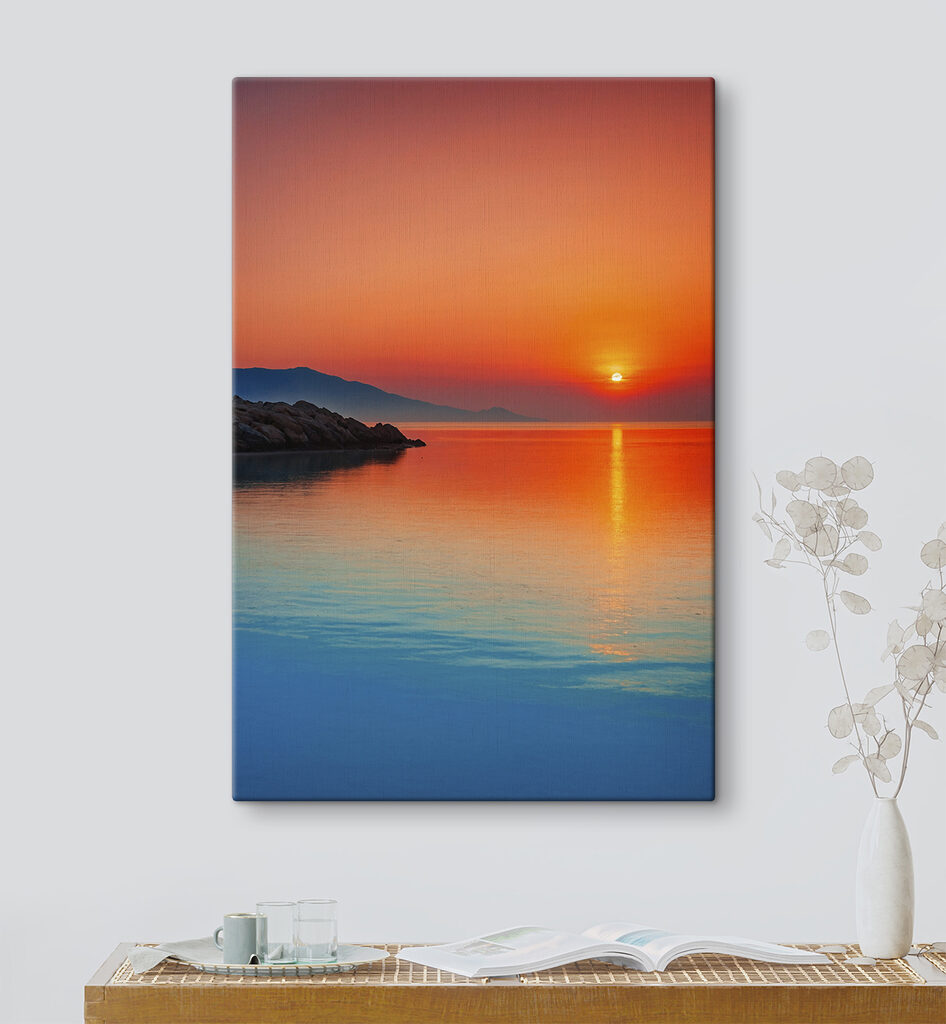 Sunset over a body of water