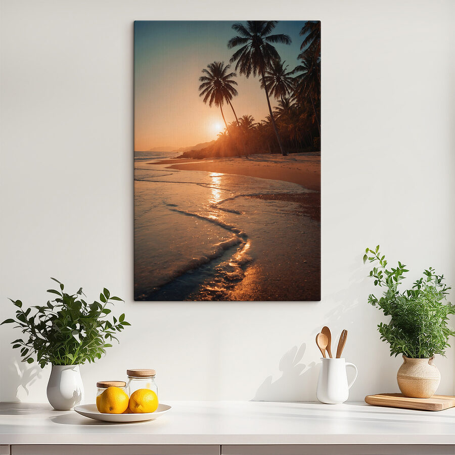 Strand mit Palmen und Wasser Strand mit Palmen und Wasser