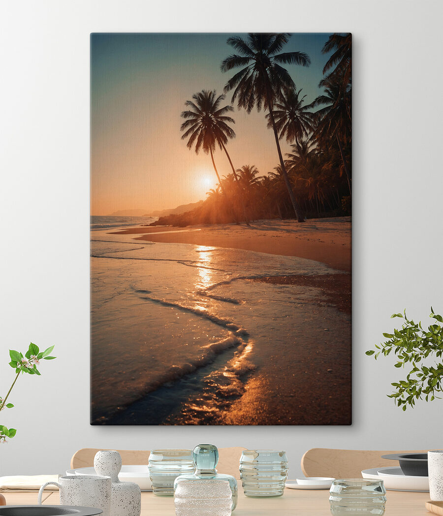 Strand mit Palmen und Wasser Strand mit Palmen und Wasser