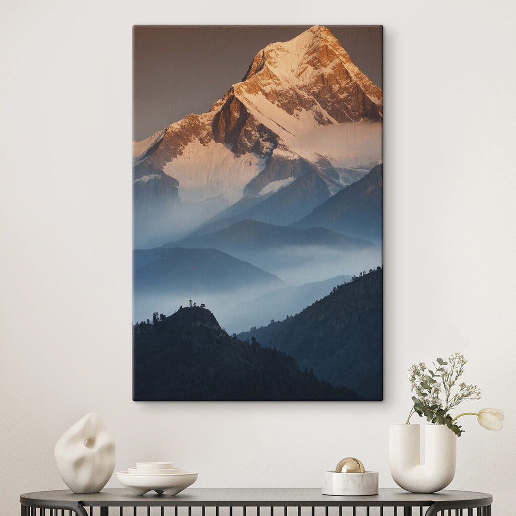 Mountain range with snow on top