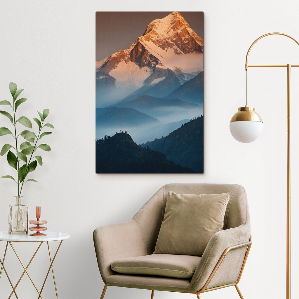 Mountain range with snow on top
