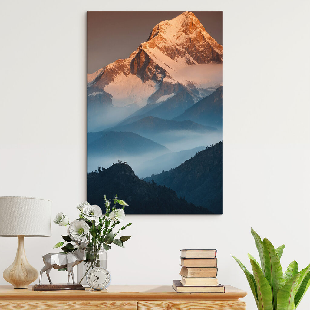 Mountain range with snow on top