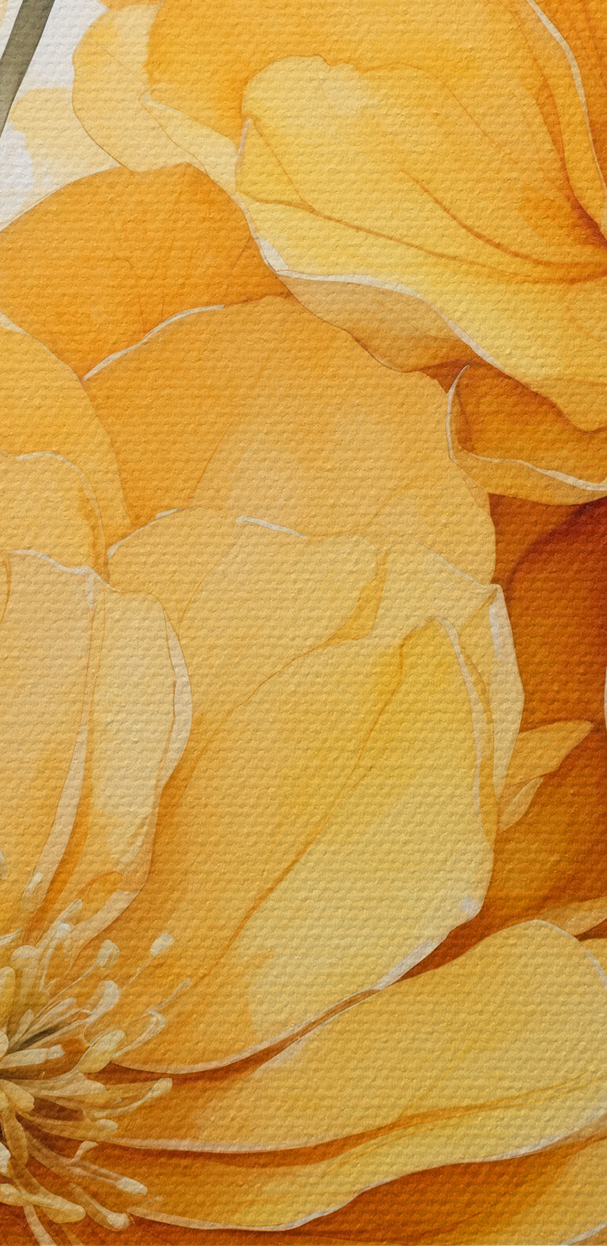 Malerei von orangefarbenen Blumen