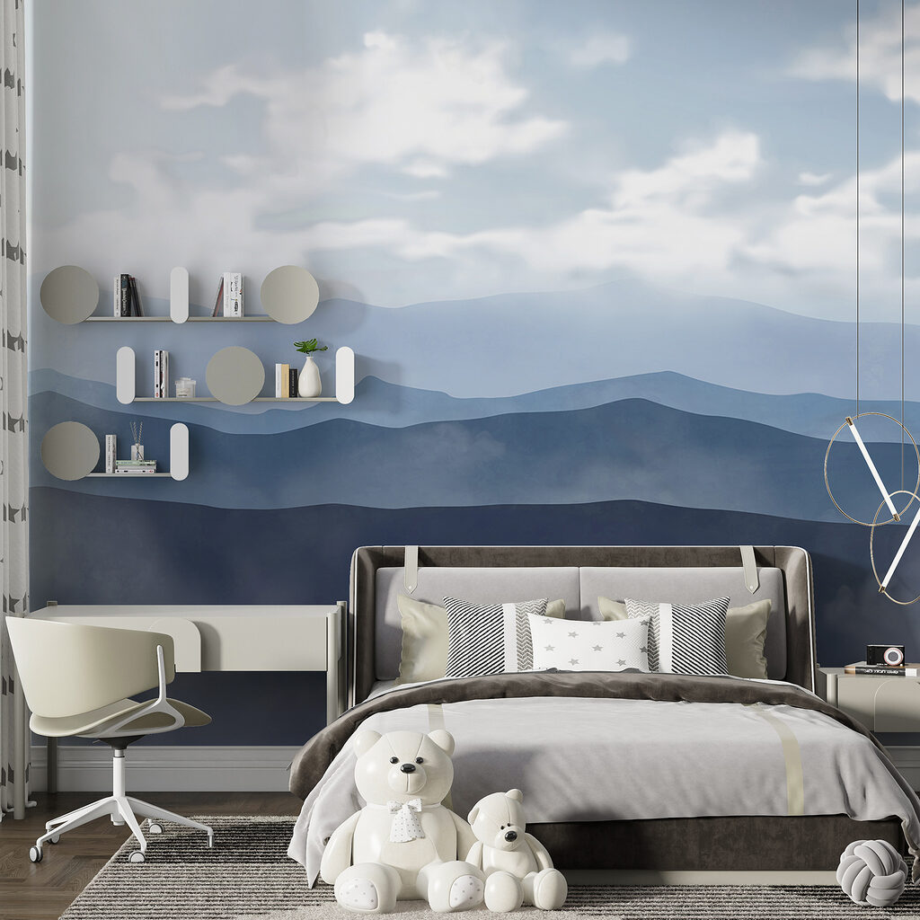 Mountain range with clouds