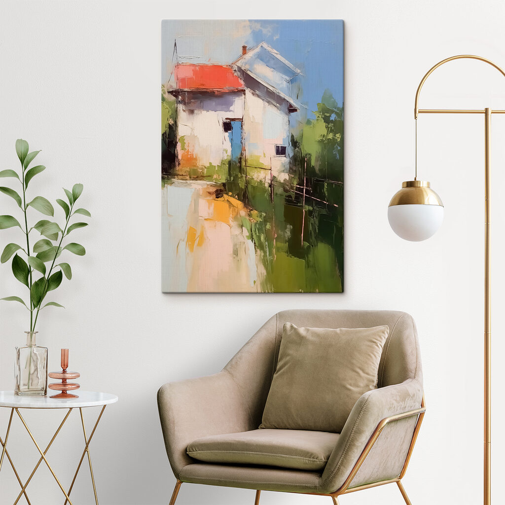 Painting of a house Painting of a house