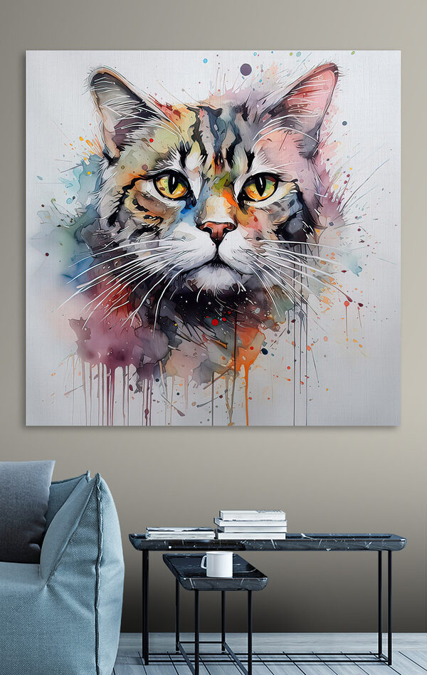 Gemälde einer Katze Gemälde einer Katze