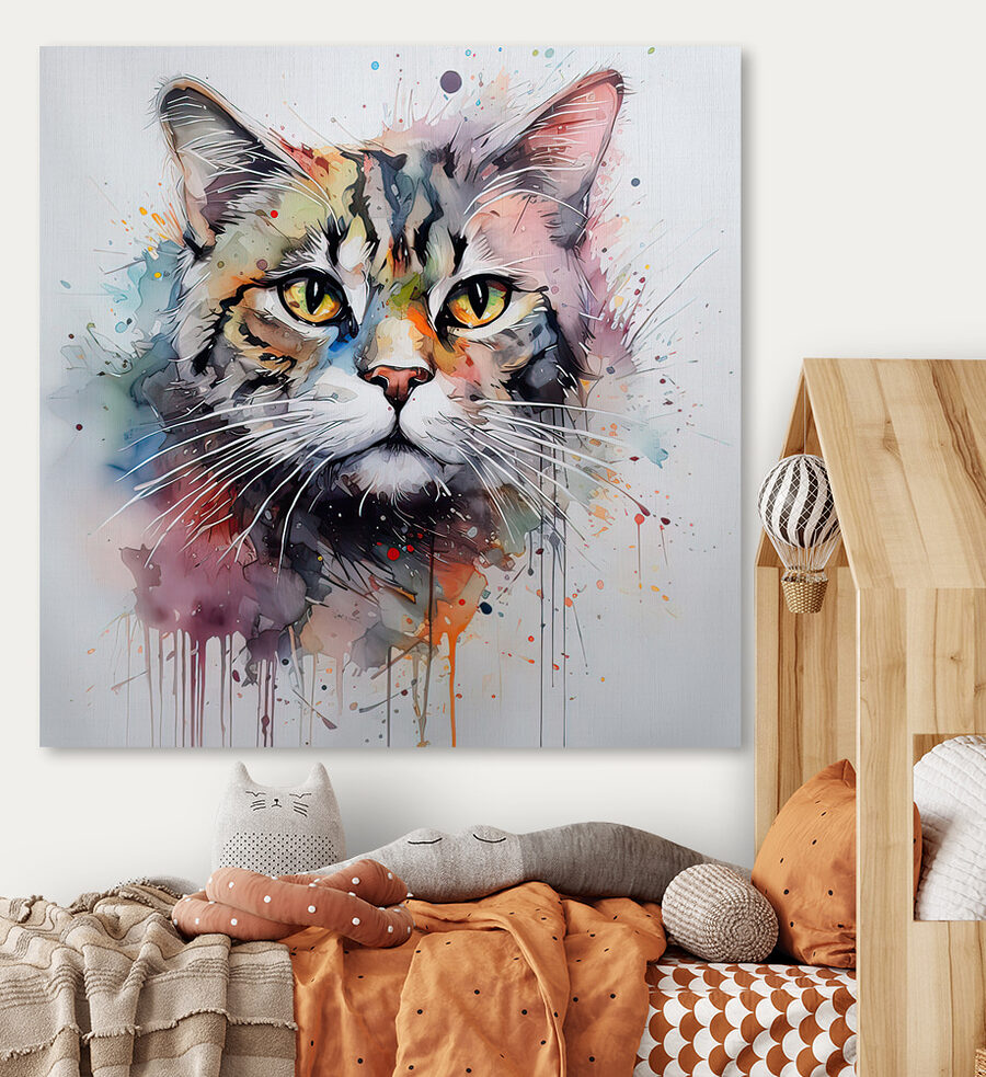 Gemälde einer Katze Gemälde einer Katze