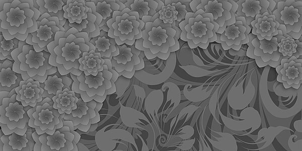 Graues und weißes Blumendesign Graues und weißes Blumendesign
