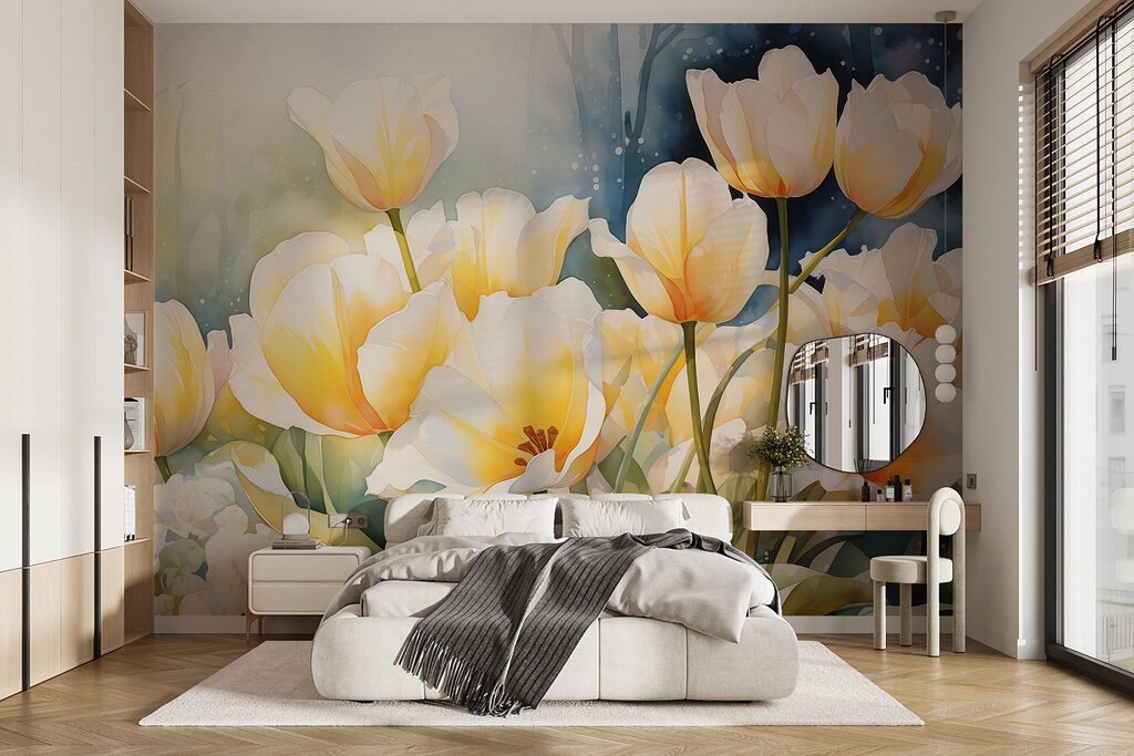 Painting of white flowers