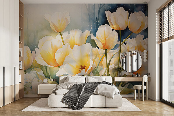 Malerei von weißen Blumen Malerei von weißen Blumen