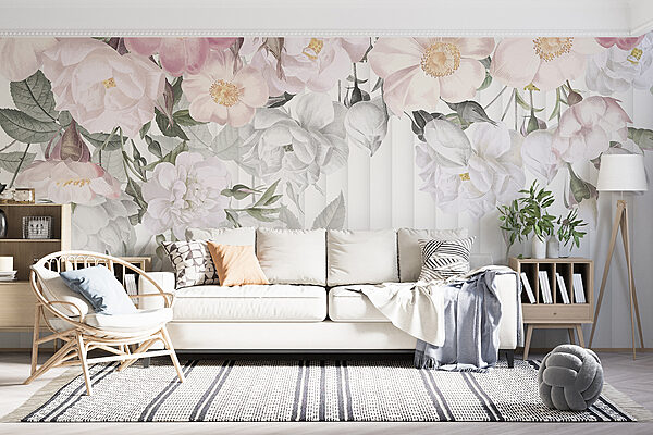 Gruppe von Blumen auf einem weißen Hintergrund Gruppe von Blumen auf einem weißen Hintergrund