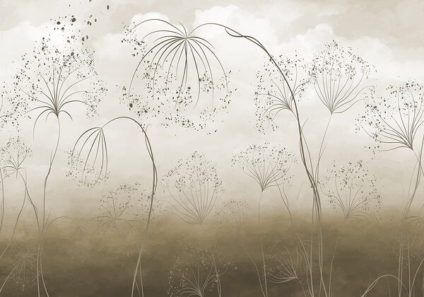 Ätherische Landschaft mit zarten Blüten Ätherische Landschaft mit zarten Blüten