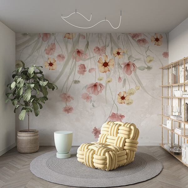 Gemälde von Blumen auf weißem Hintergrund Gemälde von Blumen auf weißem Hintergrund