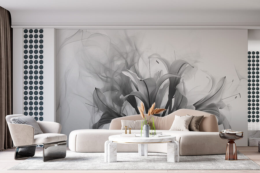 Schwarzes und weißes Bild von Blumen