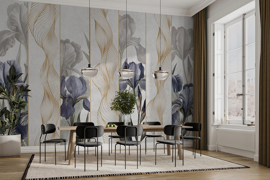 Elegante Schwertlilien mit zarten Kurven. Elegante Schwertlilien mit zarten Kurven.