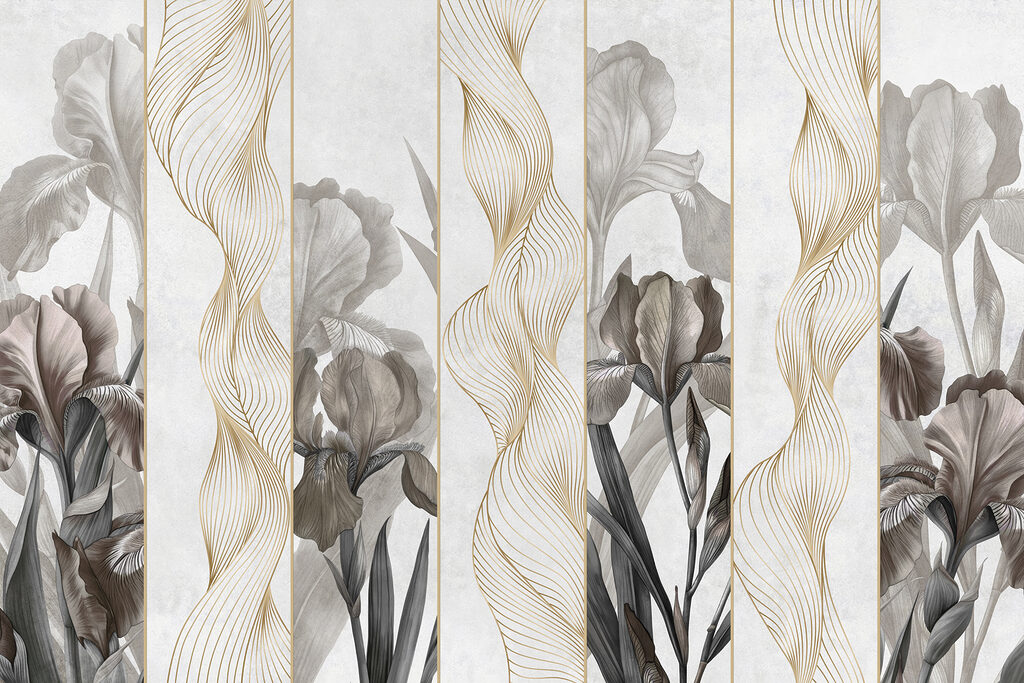 Elegante Wellen und florales Design Elegante Wellen und florales Design