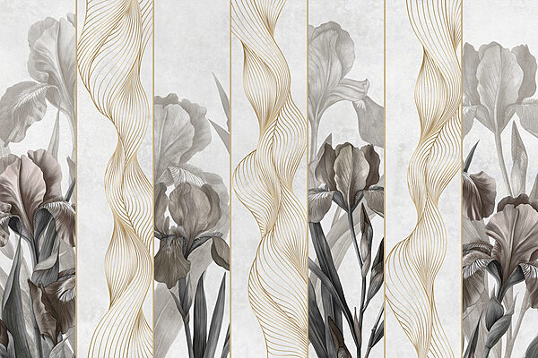 Elegante Wellen und florales Design Elegante Wellen und florales Design