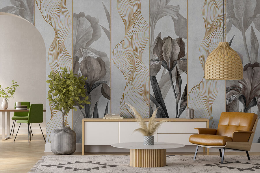 Elegante Wellen und florales Design Elegante Wellen und florales Design