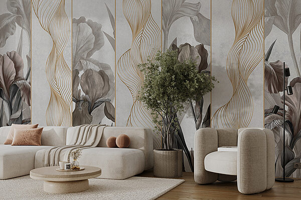 Elegante Wellen und florales Design Elegante Wellen und florales Design