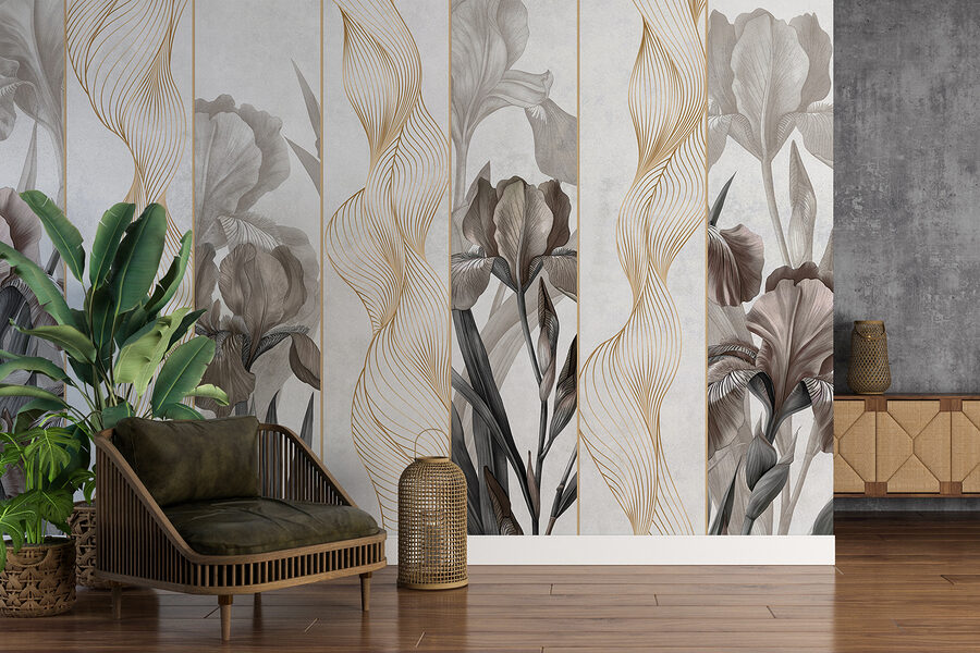 Elegante Wellen und florales Design Elegante Wellen und florales Design