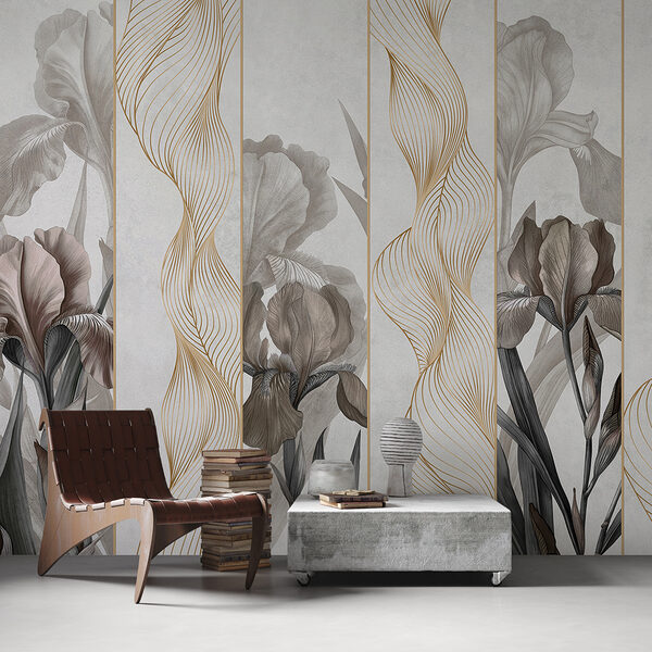 Elegante Wellen und florales Design Elegante Wellen und florales Design