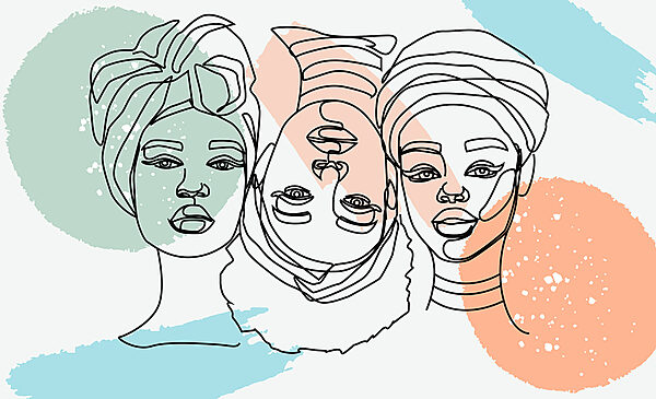 Gruppe von Frauen’s Gesichter Gruppe von Frauen’s Gesichter
