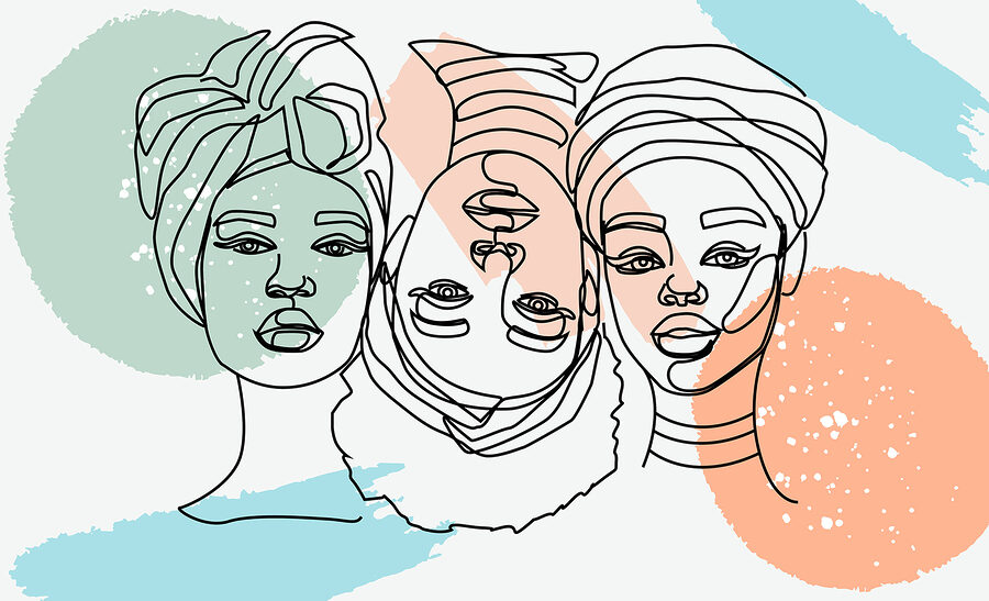 Gruppe von Frauen’s Gesichter