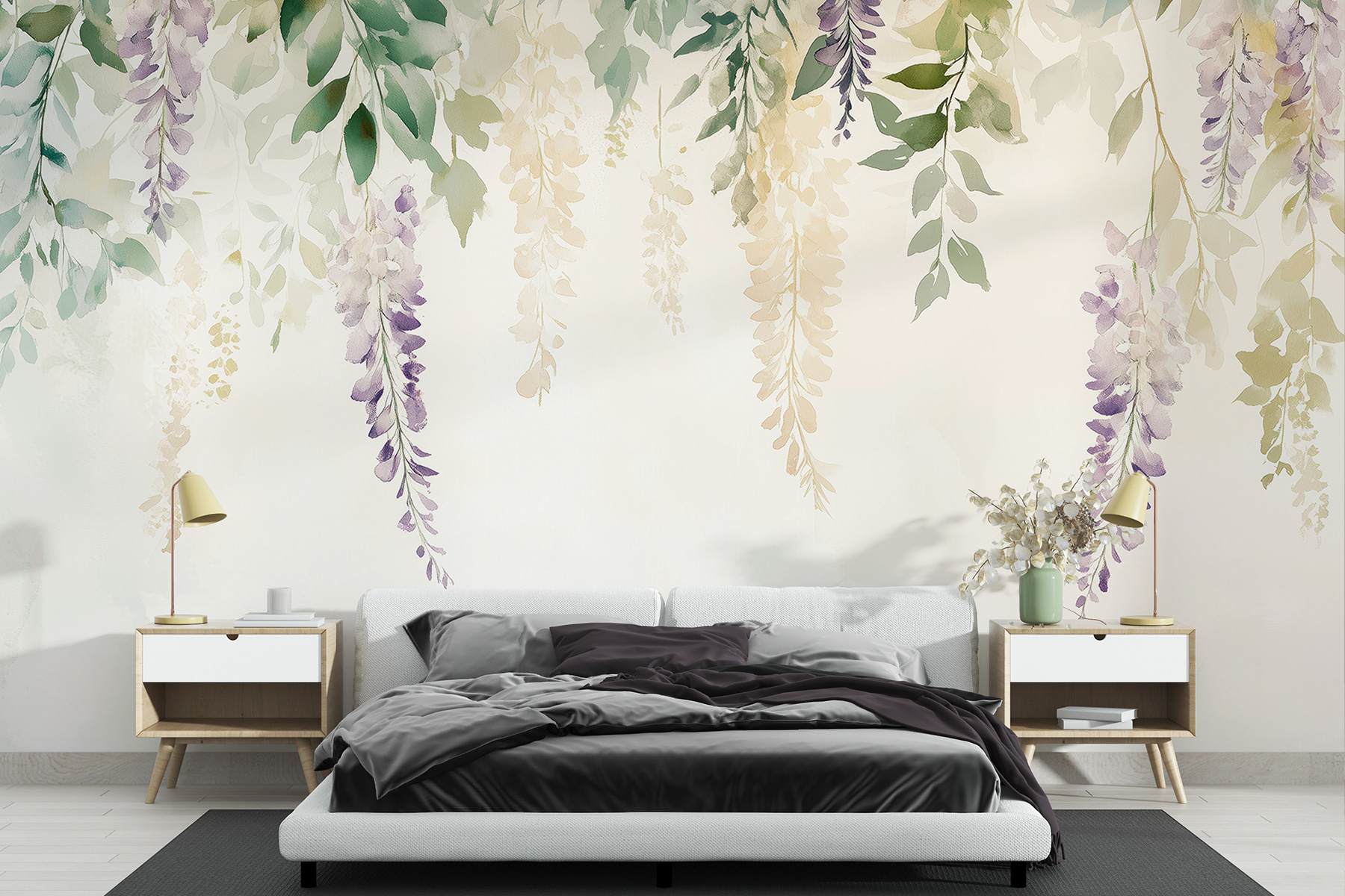 Painting of flowers and leaves Painting of flowers and leaves