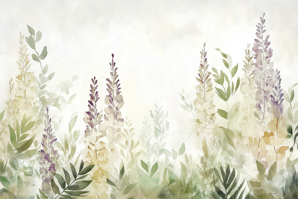 Malerei von Blumen und Blättern Malerei von Blumen und Blättern
