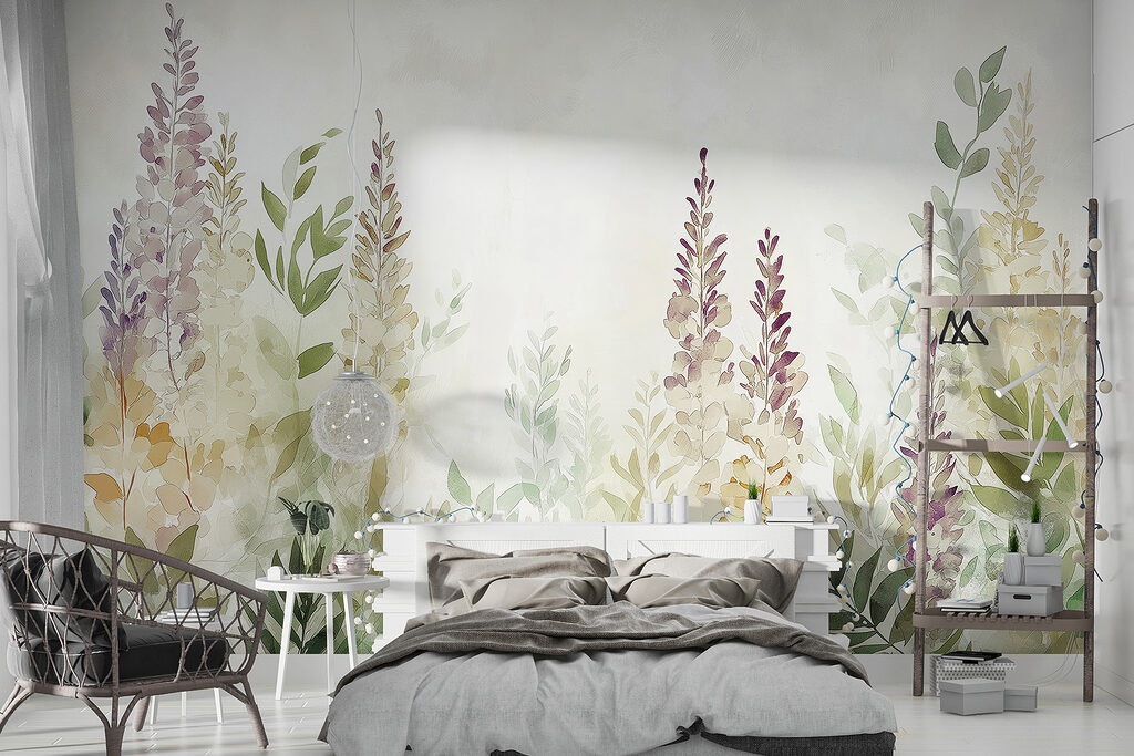 Painting of flowers and leaves