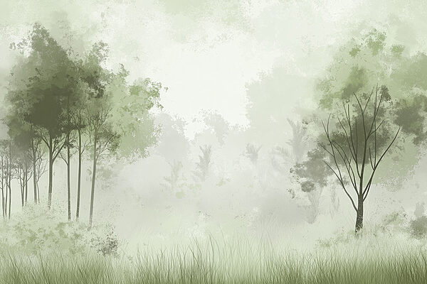Nebliger Wald mit Bäumen Nebliger Wald mit Bäumen