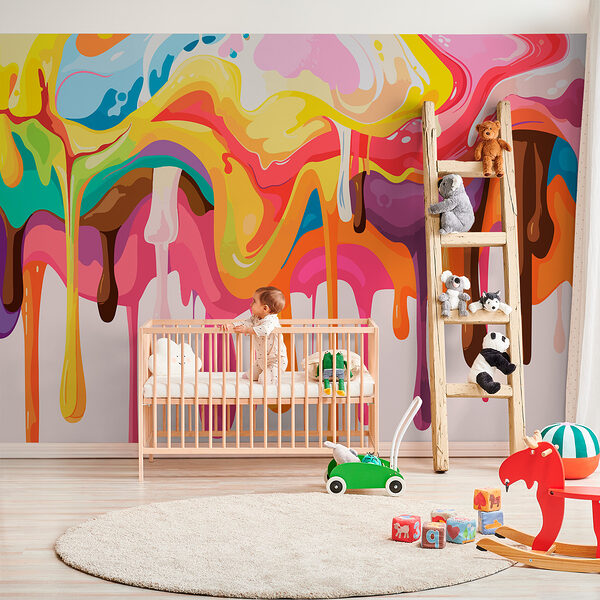 Bunte Farbe tropft herunter Bunte Farbe tropft herunter