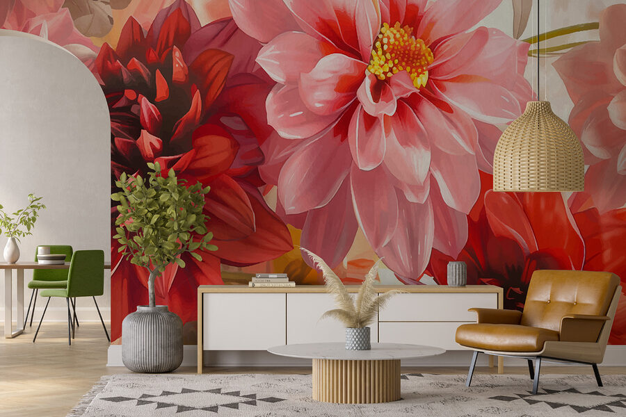 Gruppe von Blumen mit unscharfem Hintergrund