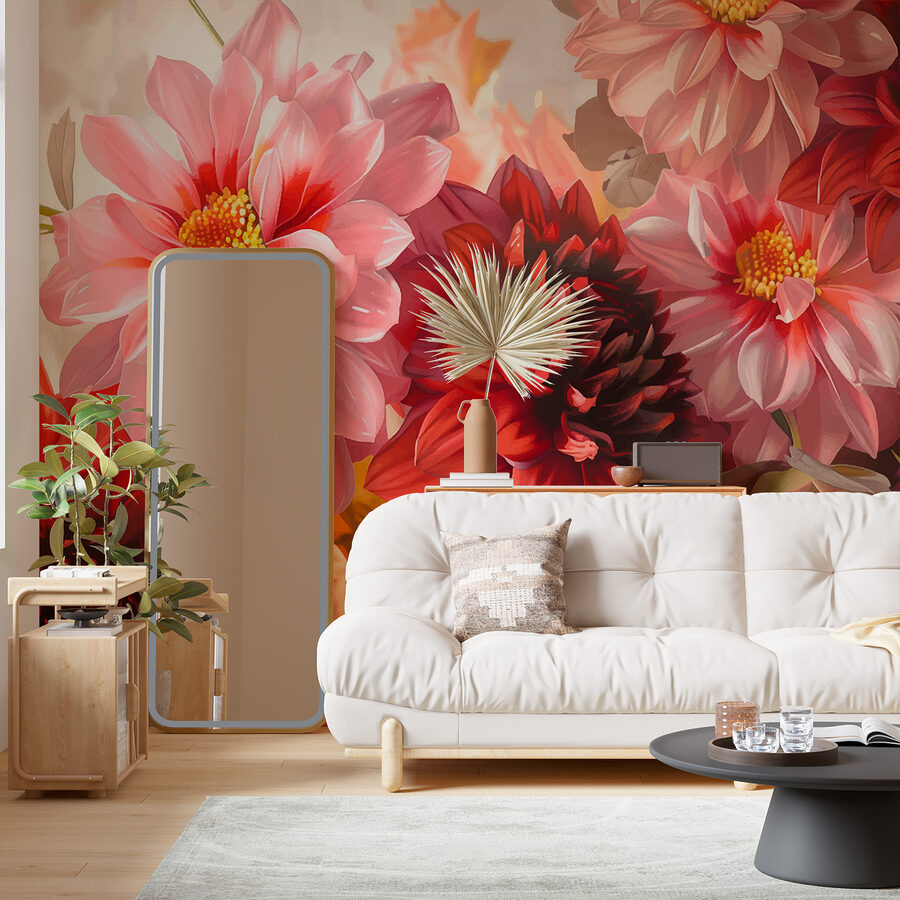 Gruppe von Blumen mit unscharfem Hintergrund